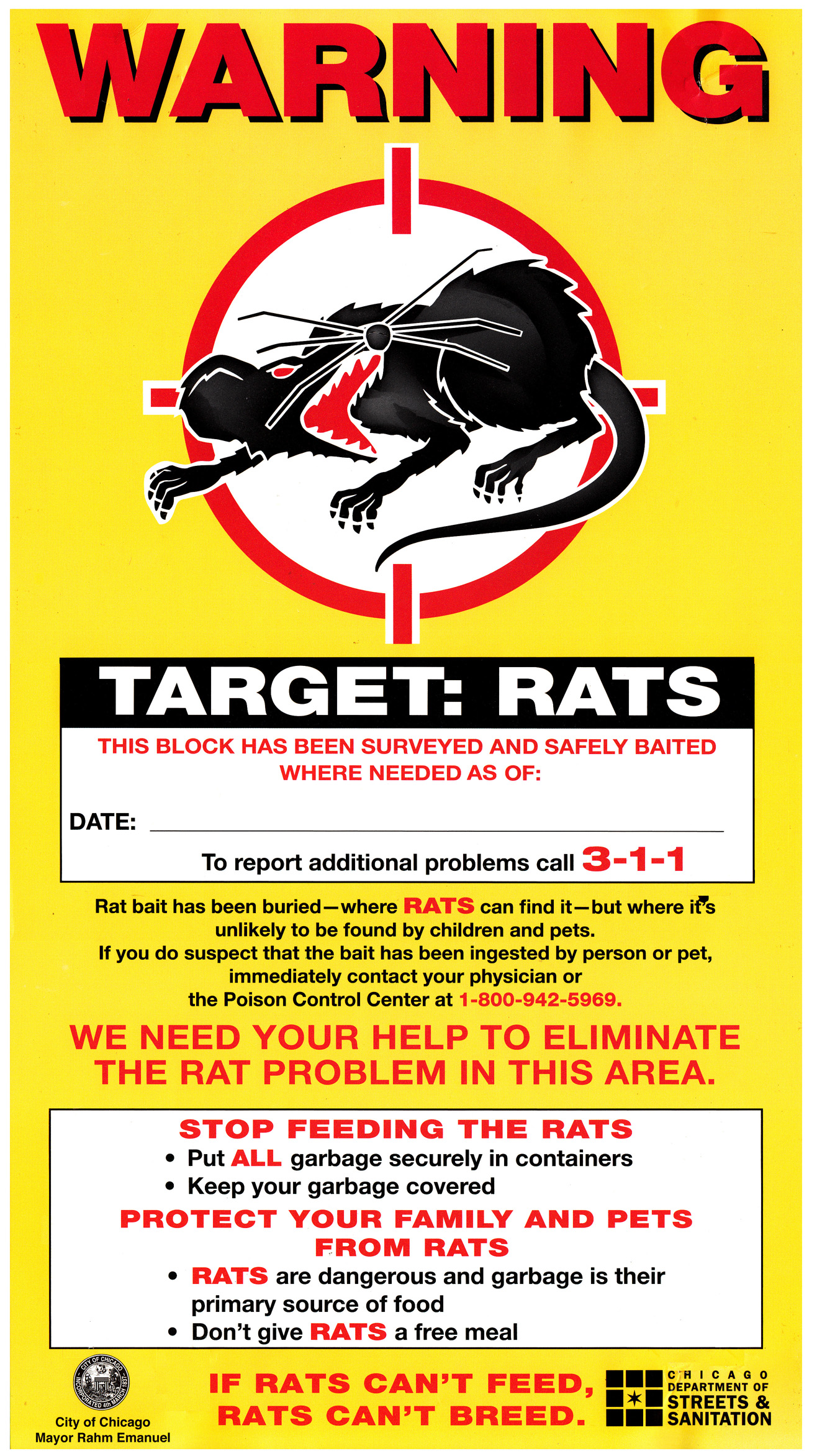 feed the rats poster encourages chicagoans to love the prolific rodents