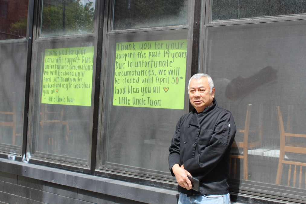 Tuan Nguyen outside of Simply It, a Vietnamese restaurant he opened in Lincoln Park in 2006 that was unable to make it through the coronavirus pandemic.