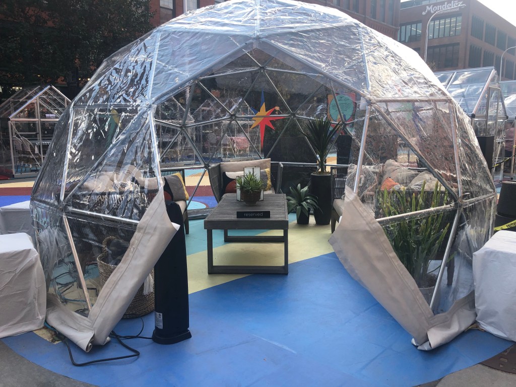 Igloos, Greenhouse Pods Extend Outdoor Dining In Fulton Market As Cold