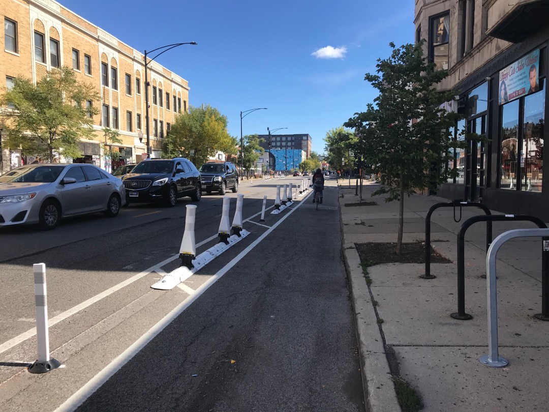 Logan Squares Milwaukee Avenue Gets Protected Bike Lanes But Some