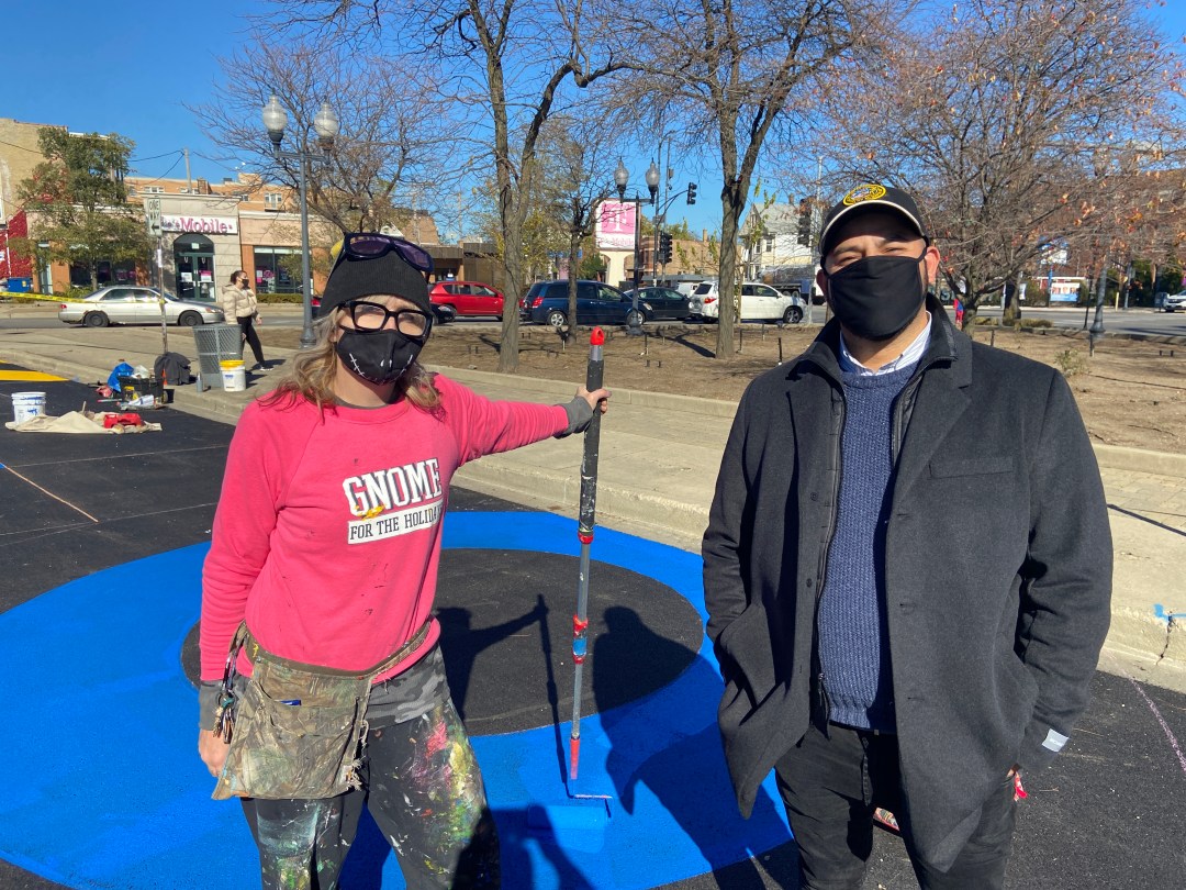 Lincoln Square's New Ainslie Arts Plaza Getting Its Vibrant Mural This Week