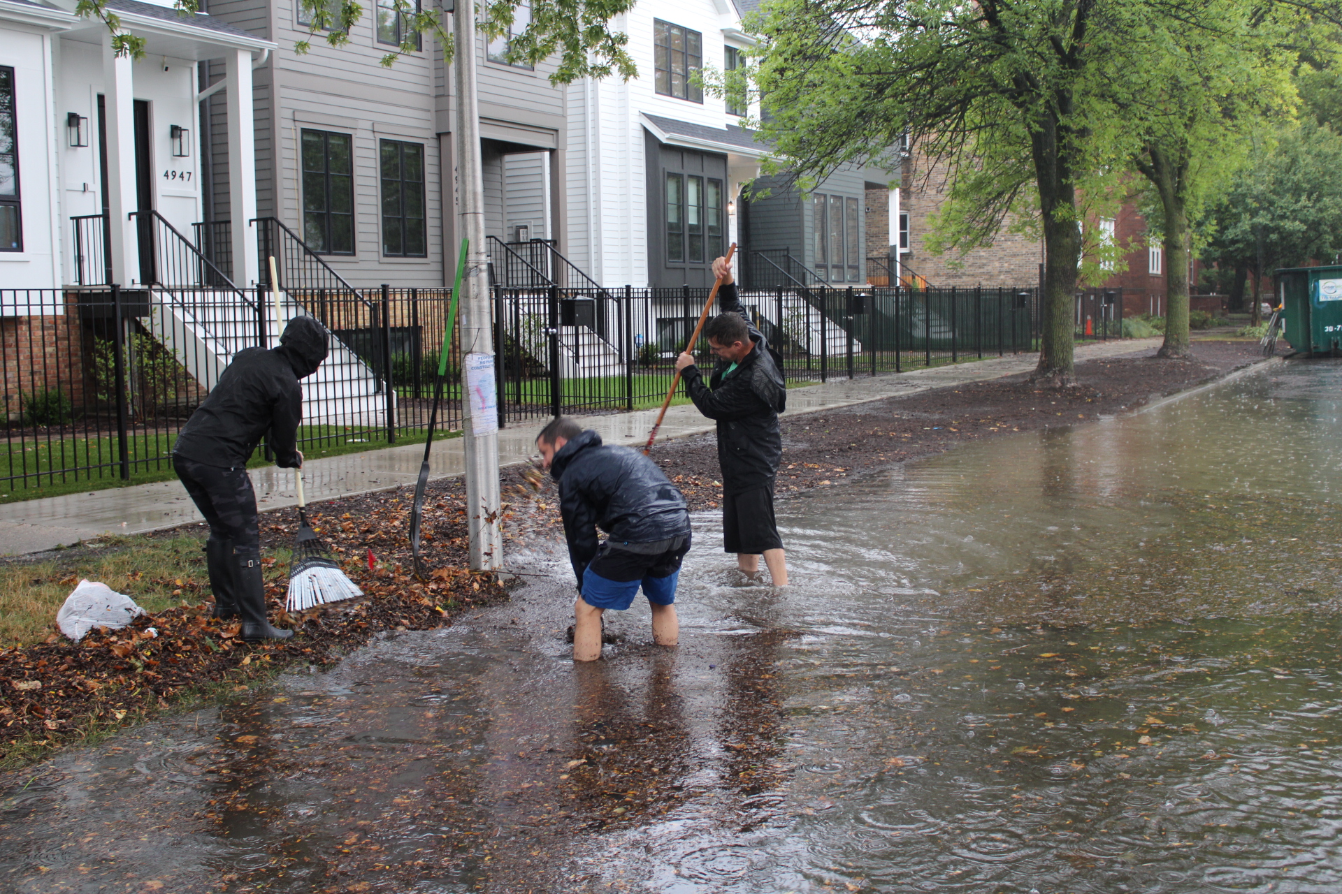 Heavy rain floods Soldier Field during Chicago Bears' season