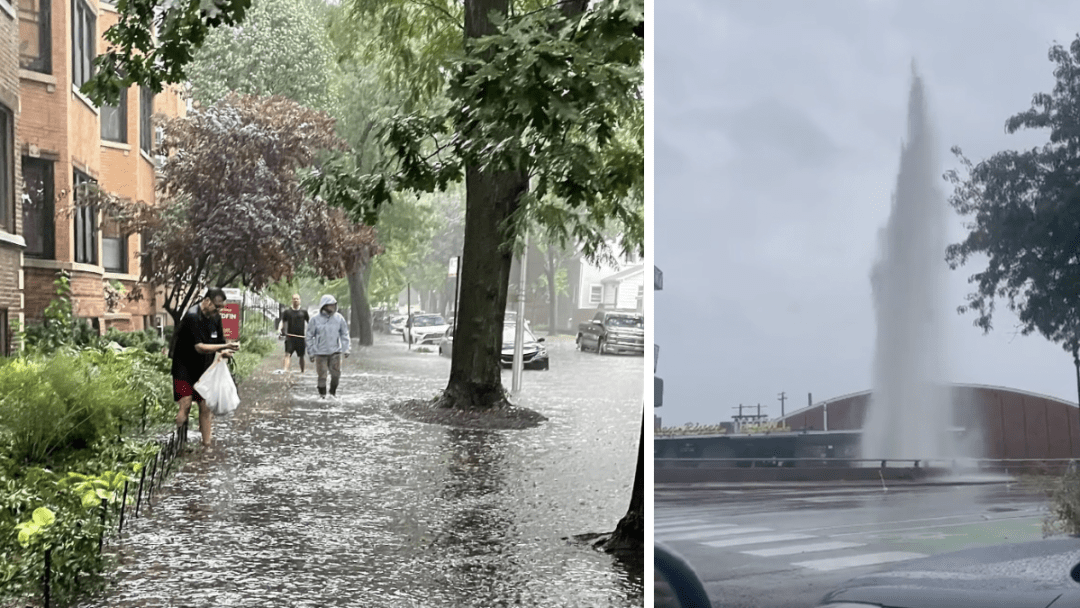 Soldier Field Looked Like a Slip and Slide on Sunday