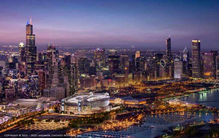 Developer Unveils Video of a Domed and Renovated Soldier Field With  Adjacent Outdoor Concert Venue - In a 'Hail Mary' Play to Keep the Bears in  Chicago - CelebrityAccess