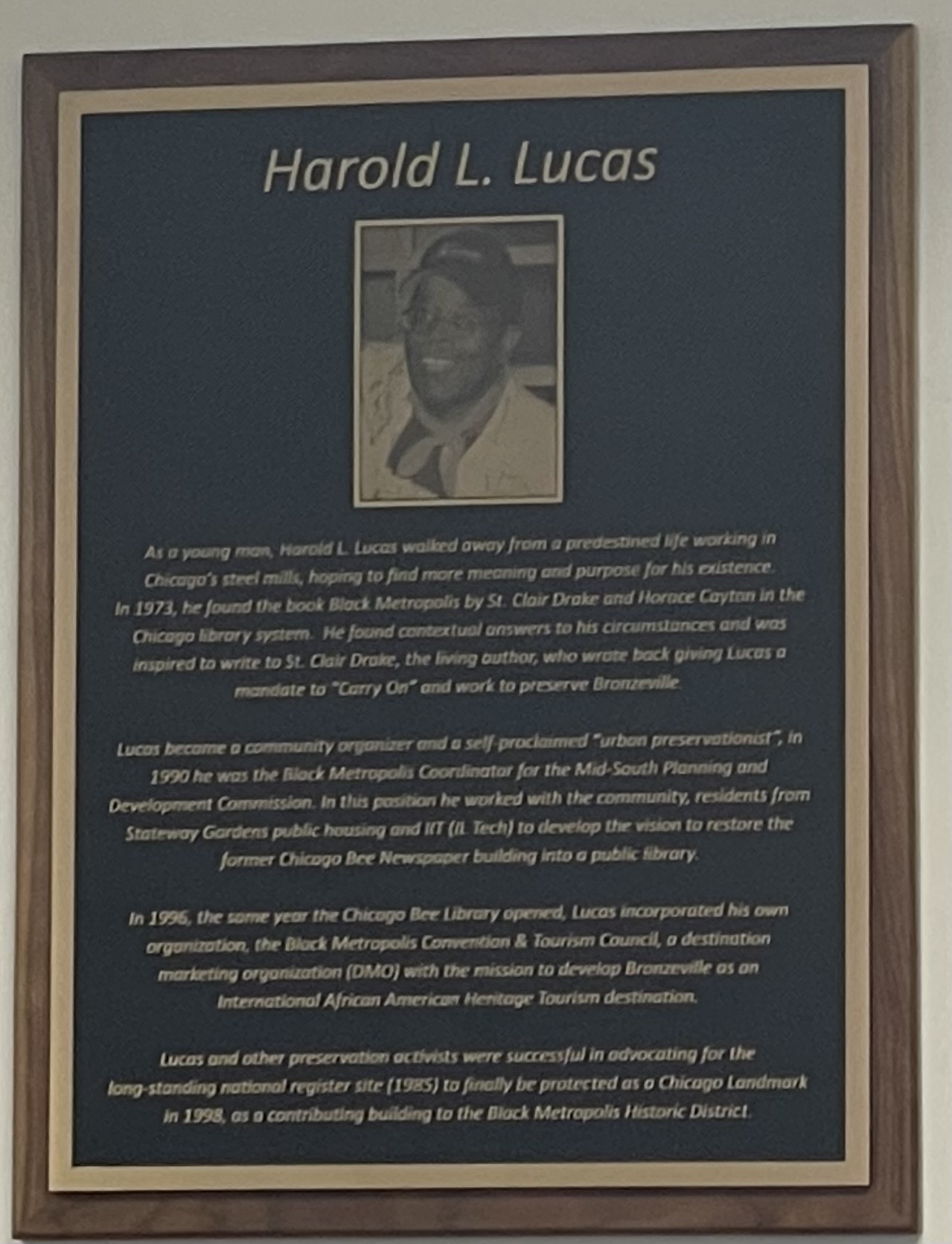 'Godfather Of Bronzeville' Harold Lucas Honored With Plaque In The