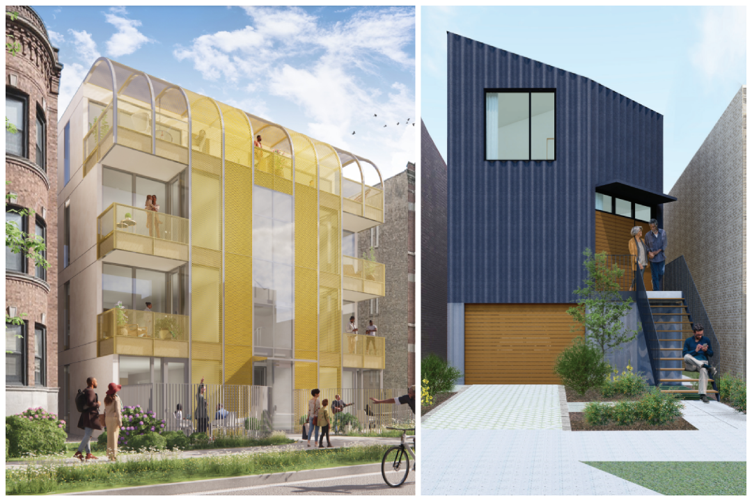 A six-apartment with a greenhouse centre?  Affordable housing for the south and west sides redesigned in the architecture competition