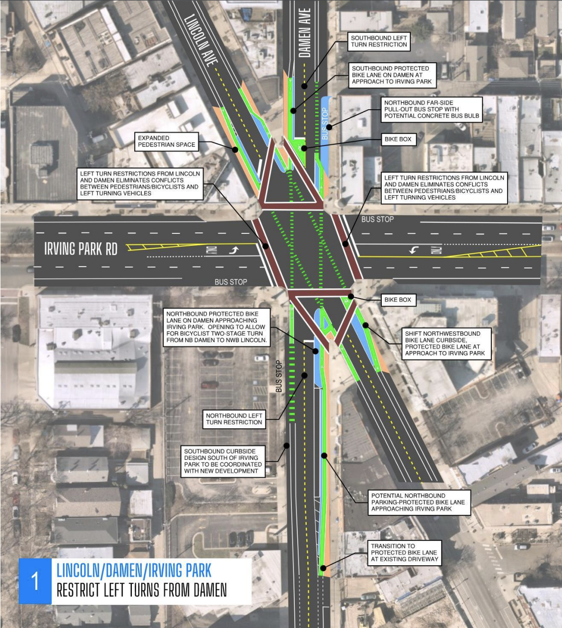 Improving Safety And Mobility: Proposed Changes For The Lincoln, Irving, And Damen Crossing 3 concept one: reimagining the intersection